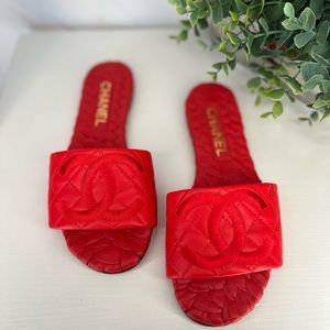 Chanel Quilted Mule Sandals
